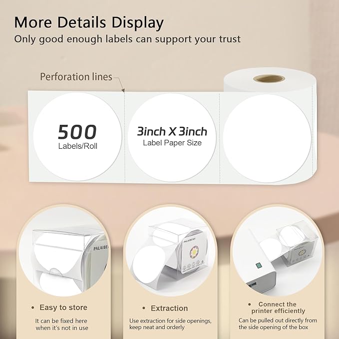 3 X 3 Inch Round Thermal Labels Circle Color Coding Labels Printable Waterproof - Image 4