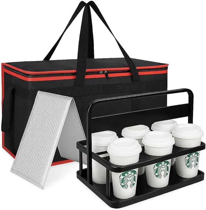 Cooler Insulated Food Delivery Bag & Drink Carrier by Bodaon
