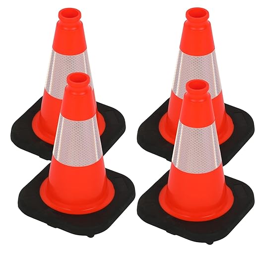 BESEA 4 Pack 12 Inch Red Traffic Cones by BeSea