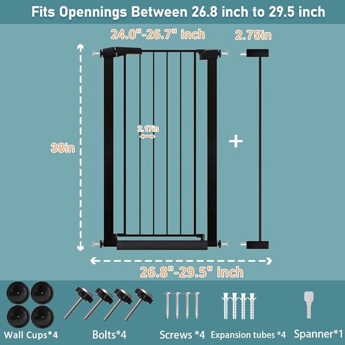 Fairy Baby 26.8"-29.5" Inch Narrow Baby Gate - Image 2