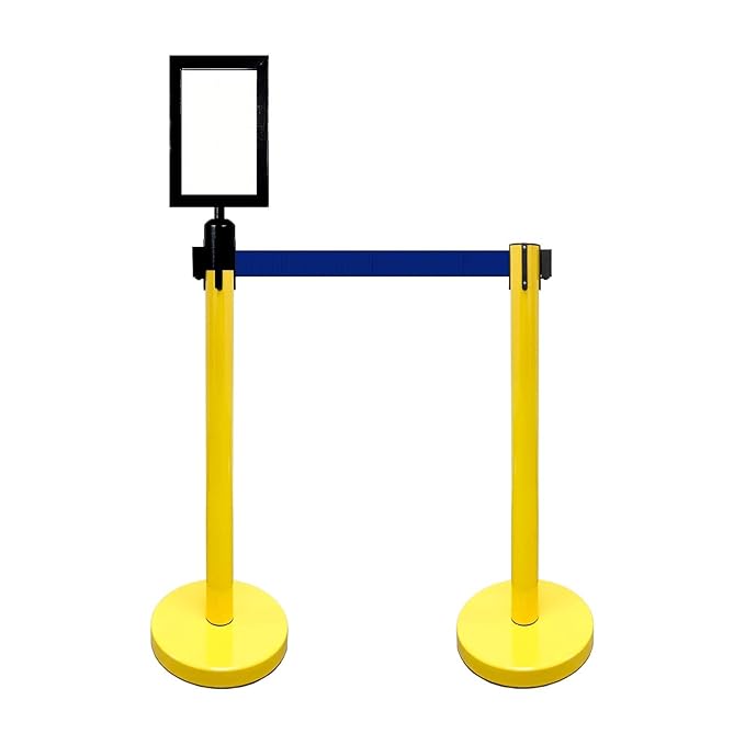 VIP Crowd Control Retractable Belt Stanchion Queue Safety Barrier Set - Image 4