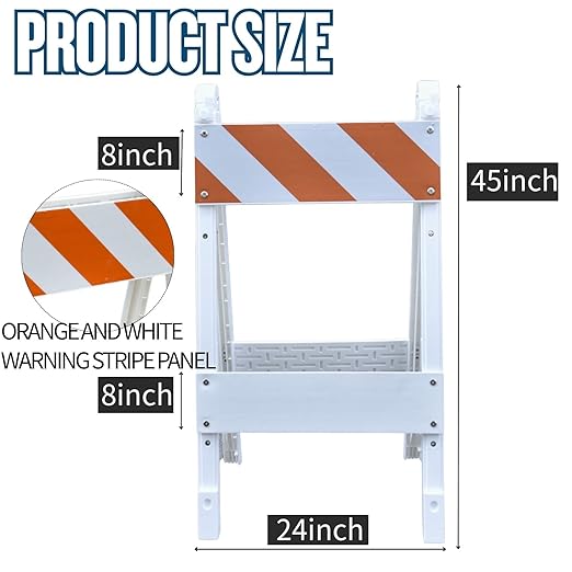 BESEA Folding Traffic Barricade, Heavy-Duty Plastic Construction - Image 2