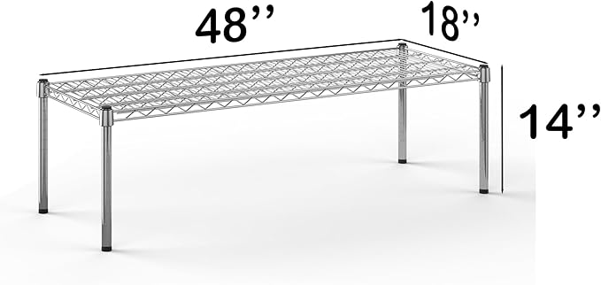 18''W x 48''L x 14''H Chrome Plated Wire Dunnage Rack | Off The Floor Storage - Image 3