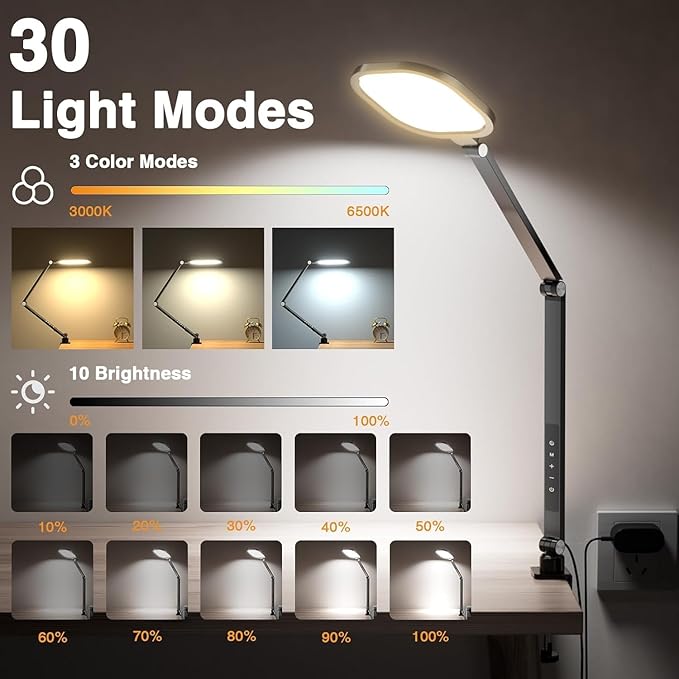 Desk Lamps for Home Office, Eye-Caring Led Desk Light - Image 3