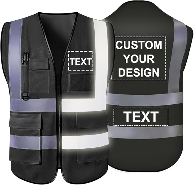 Personalized Safety Vest Custom High Vis Vest Customize Logo Safety Vest by Unknown