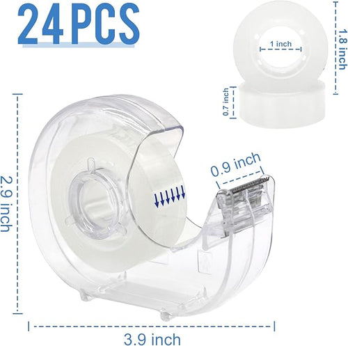 24 Pcs Transparent Tape with Dispenser, 0.7 in x 1000 in Clear Tapes and - Image 2