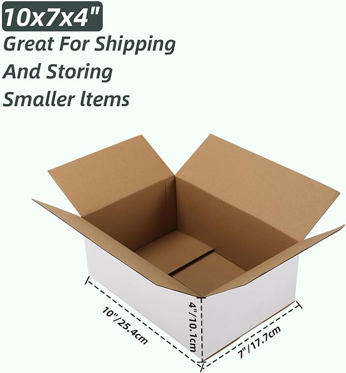 CRUGLA 10x7x4 White Shipping Boxes Set of 40 - Image 2