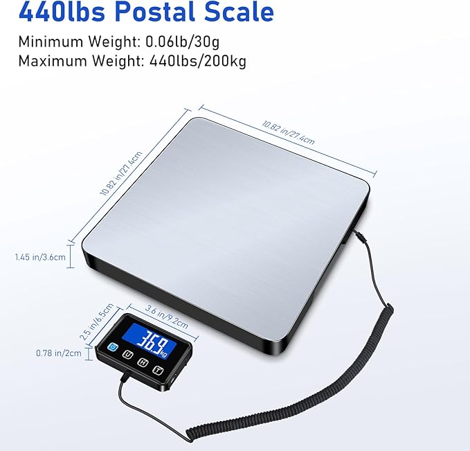 Shipping Scale, 440lb/0.5oz High Accuracy Digital Scale - Image 2