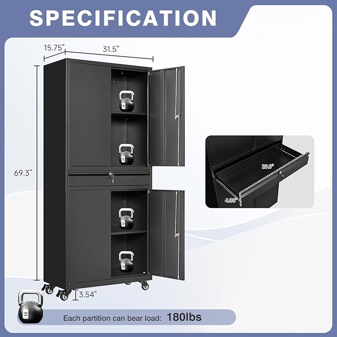 Metal Garage Storage Cabinet - Image 3