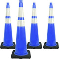 Fluorescent Orange/Green PVC Traffic Cones, Heavy Black Base Parking Lot Cone by OranLite