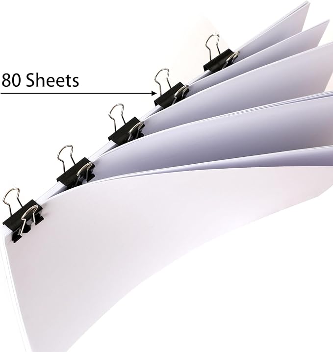 SANNIX 42 PCS Binder Clips, 1 inch 25mm Binder Clips Black Paper Clamps Medium - Image 4