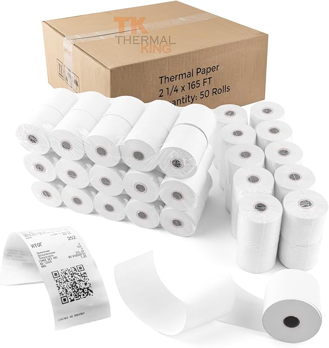 2 1/4" x 165' Thermal Paper, POS Receipt Paper by TKThermalKing