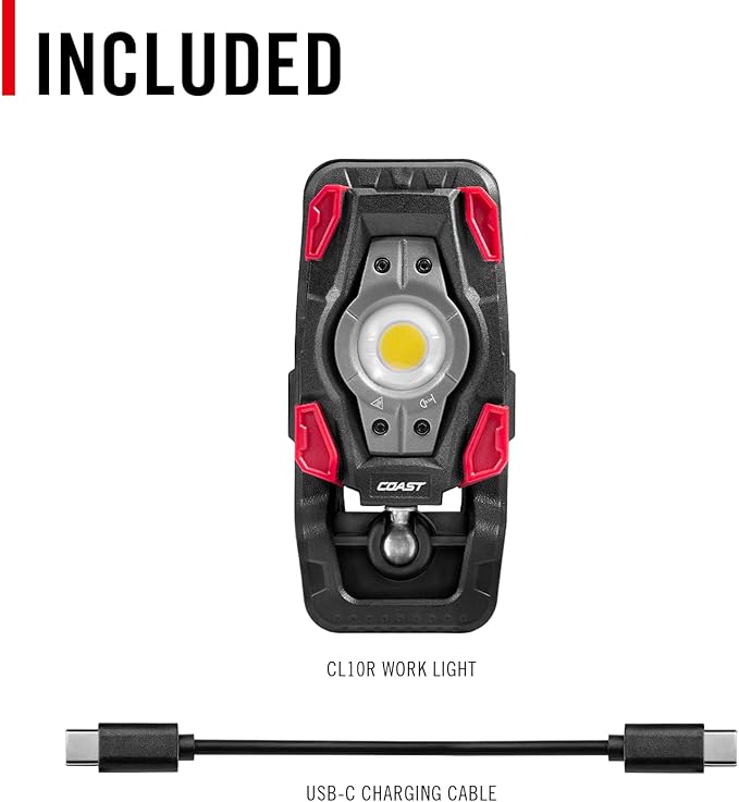 Coast CL10R 1000 Lumen Rechargeable Dual Power Rotating LED Magnetic Clamp Light - Image 12