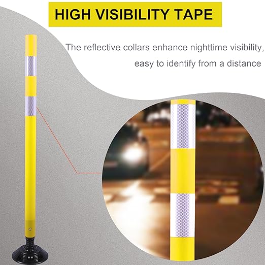 OrangeStar 8 Pack Delineator Post 48" Yellow Traffic Delineator Cones - Image 3