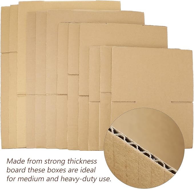32 Pack 4 Sizes Shipping Boxes Mailers Corrugated Cardboard Box Kraft Mailing - Image 4