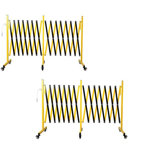 23FT Traffic Barricade with Casters, Metal Expandable Barricade, Folding by Bstyjqxh