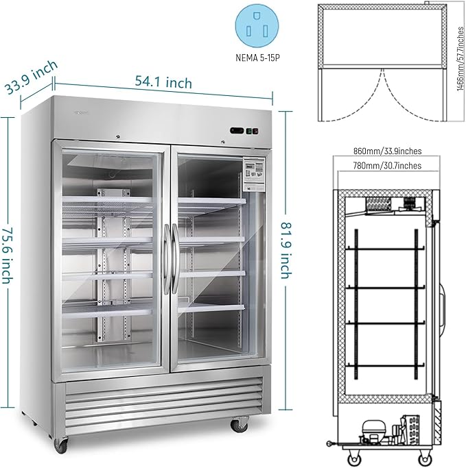 JINSONG Commercial Beverage Fridge Display Refrigerator, Glass Door Refrigerator - Image 3