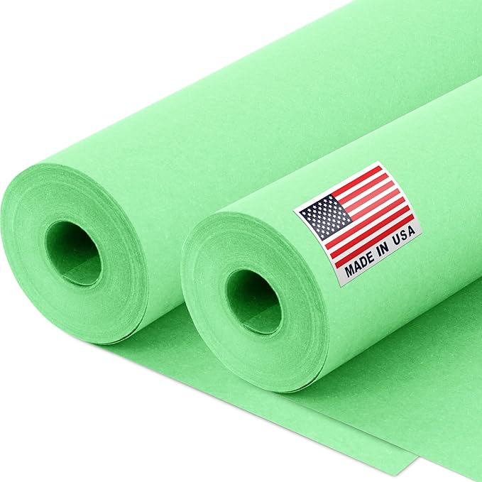 12" x 1200" Light Green Kraft Paper Roll, 45 lbs Thickness, Made in USA Colored by Paclord