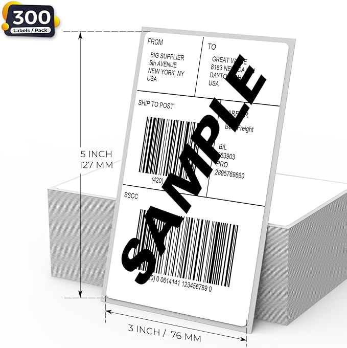 White Thermal Labels 3 × 5 Inch Vinyl Self-Adhesive Fanfold Direct Shipping - Image 7