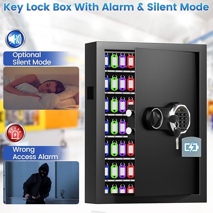 158 Keys Combination Lock Key Cabinet, Anti-Theft Key Lock Box - Image 8