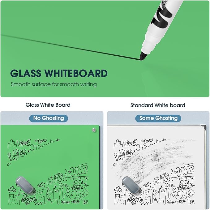 MaxGear Glass White Board 36x24, Large Frameless Whiteboard - Image 5