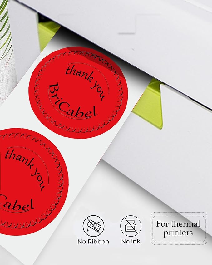 4 Inch Large Red Circle Thermal Labels, Self-Adhesive Round Inventory Stickers - Image 4