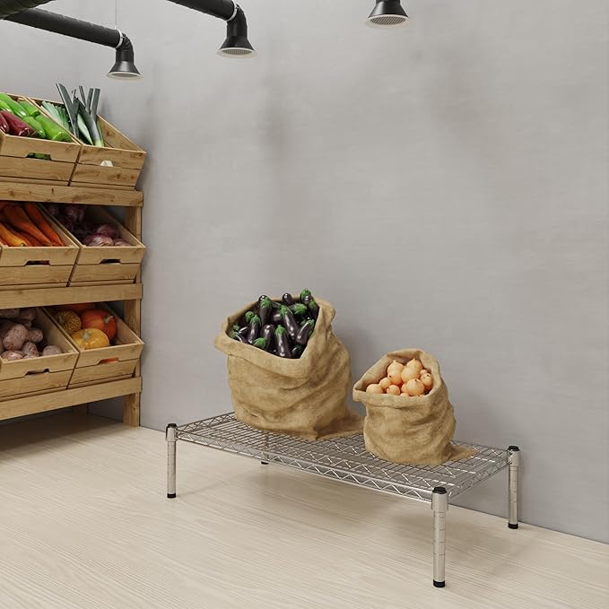 18''W x 36''L x 8''H Chrome Plated Wire Dunnage Rack | Off The Floor Storage - Image 2