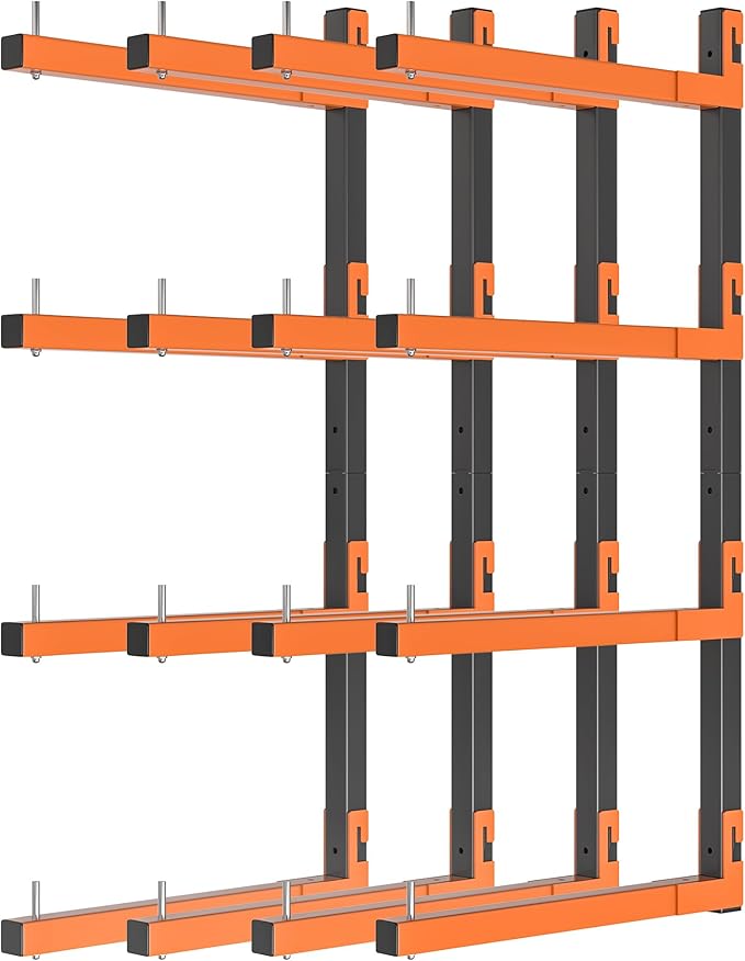 Lumber Storage Rack, Snap-Fit Connection Lumber Rack Wall Mount, Heavy Duty by Olgsibb