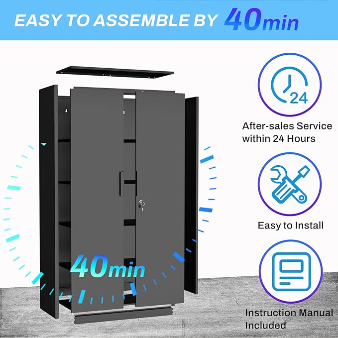 Metal Garage Storage Cabinet - Image 8