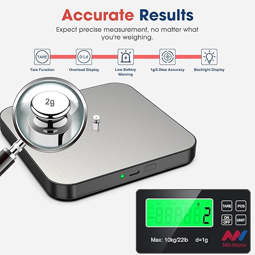 Mik-Nana Food Scale, 22lb Digital Kitchen Scale - Image 4
