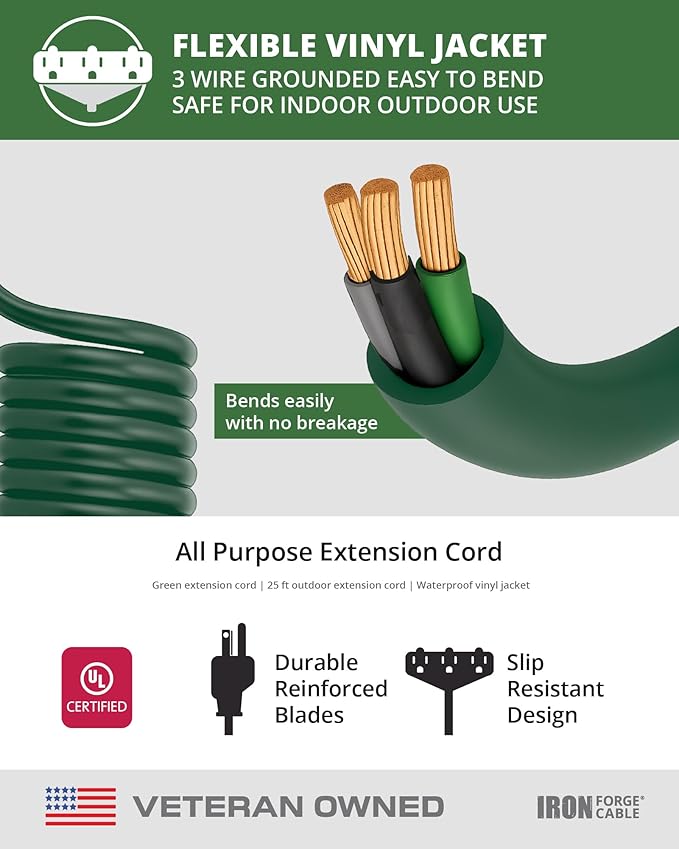 IRON FORGE CABLE 25 Foot Outdoor Extension Cord - Image 8