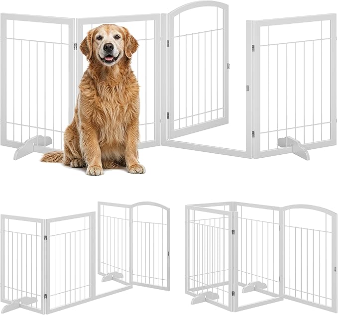 Vantas Folding Pet Gate 96" Wide, Freestanding Wire Pet Gate, Pet Puppy Safety - Image 2