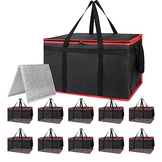 Bodaon Large 10-Pack Insulated Food Delivery Bag by Bodaon