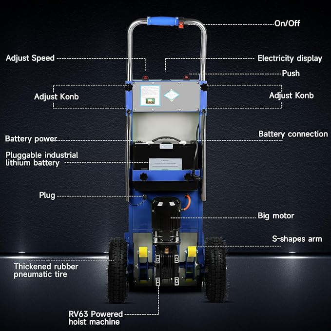 Electric Stair Climbing Dolly, 1250W Electric Stair Climbing Hand Truck - Image 7