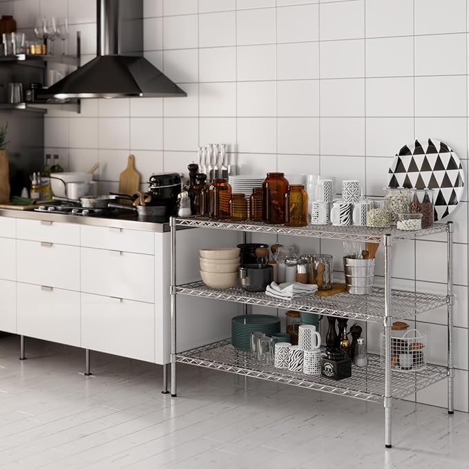 24" Deep x 48" Wide x 34" Height Wire Shelving Kit | 3-Tier | NSF Commercial - Image 6