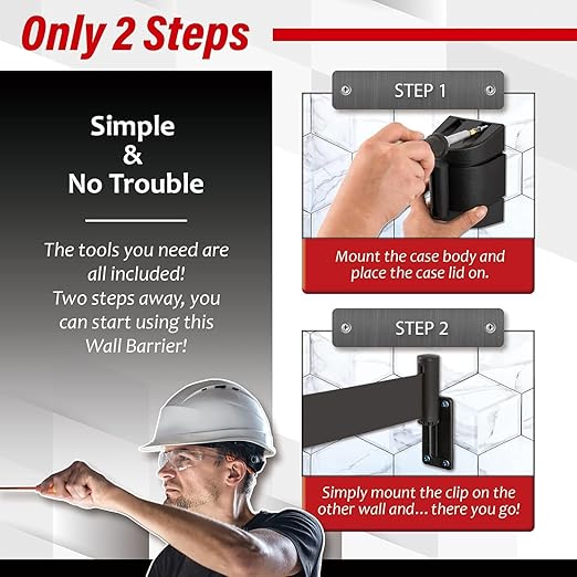 DuraSteel Wall Mount Crowd Control Retractable Belt Barrier - Image 6