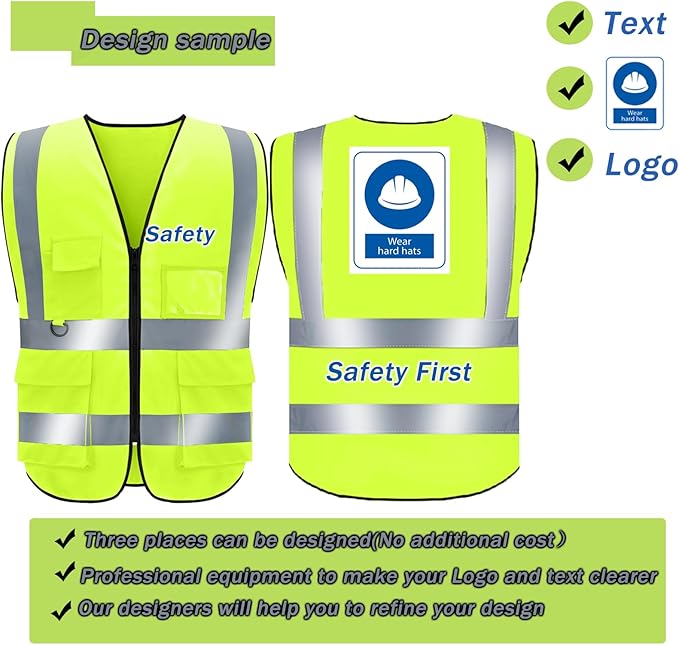 BeautyWill Custom Safety Vest Customized Logo Class 2 High Visibility - Image 4