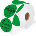4 Inch Large Green Circle Thermal Labels, Self-Adhesive Round Inventory Stickers by BriCabel
