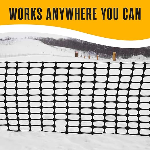 Houseables Fencing, Temporary Fence, Snow Fence, 4x100' Feet, 10.55 lb/roll - Image 5