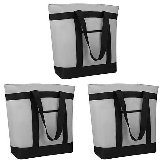 Insulated Reusable Tote Bag for Grocery Shopping for Women/Men, Pizza/Food by CIVJET