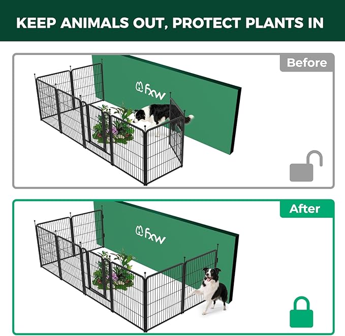 FXW Garden Fence Outdoor for The Yard – 32in x 18.2ft Heavy Duty Metal Animal - Image 3