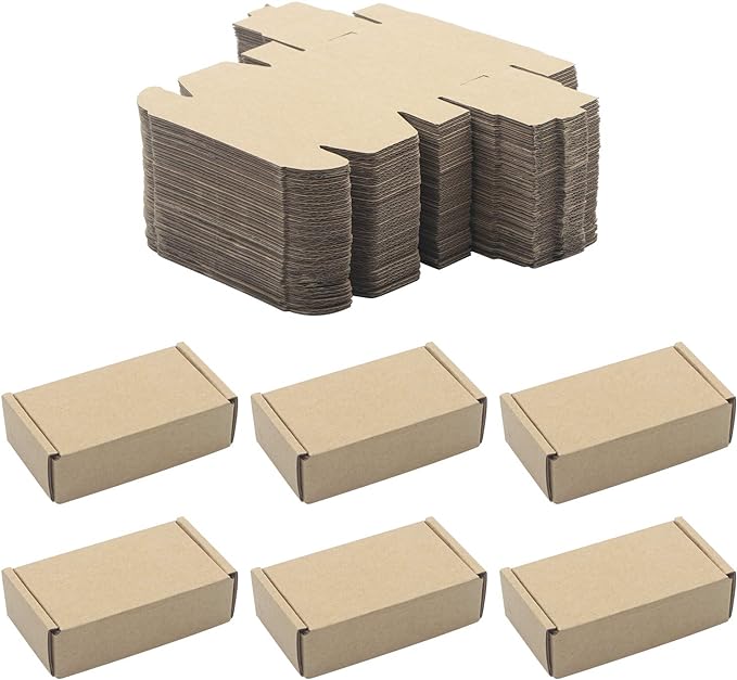 Ellbest 50 Pack Kraft Paper Boxes, Foldable Rectangular Paper Box Packing Box by Ellbest