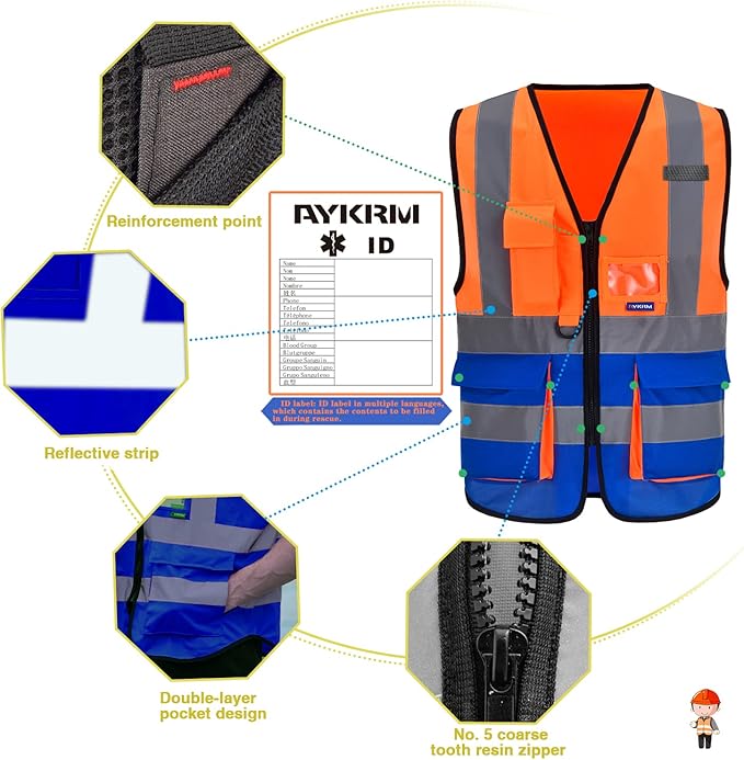 A-SAFETY High Visibility Reflective Safety Vest Customize Logo - Image 5