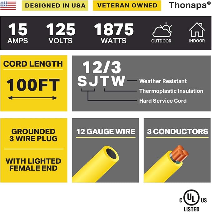 100 Foot Outdoor Extension Cord - Image 2