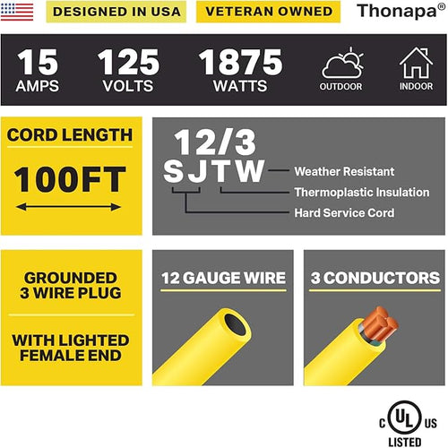 100 Foot Outdoor Extension Cord - Image 2