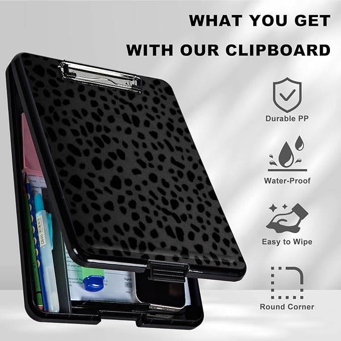 Clipboard with Storage, Plastic Storage Clipboard with Low Profile Clip - Image 6