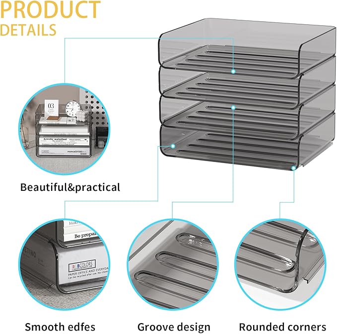 4-Tier Acrylic Paper Tray Organizer - Image 3
