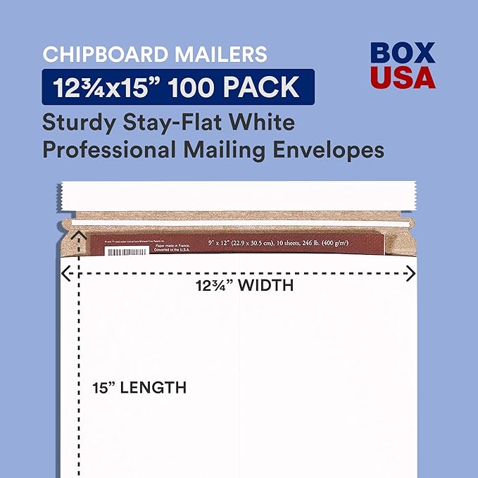 BOX USA StayFlat Envelope 12.75"L x 15"W 100-Pack - Image 2