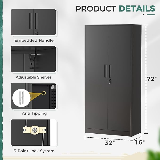 Greenvelly Metal Storage Cabinet - Image 3