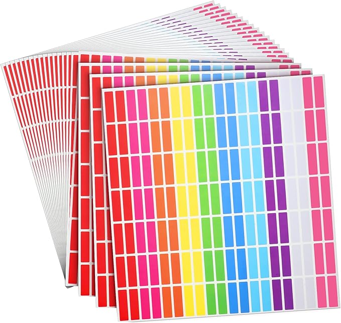 Tallew 2800Pieces 10 Color Coding Labels Rectangle Colored Stickers Assorted by Tallew